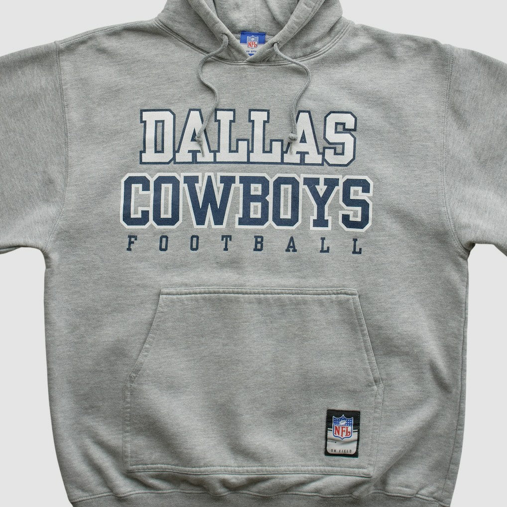 Dallas Cowboys Reebok 2000s Hooded Pullover Sweatshirt - Heather Gray Vintage on sale