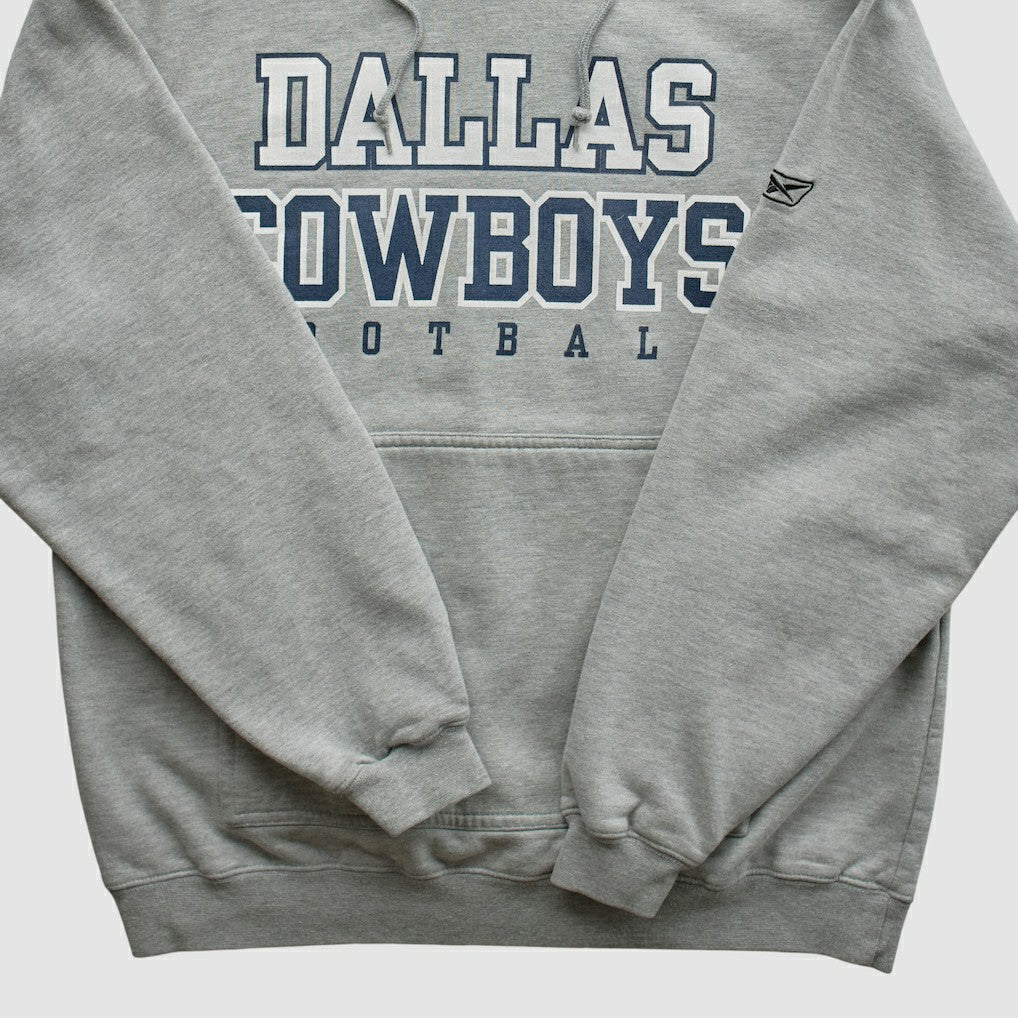 Dallas Cowboys Reebok 2000s Hooded Pullover Sweatshirt - Heather Gray Vintage on sale