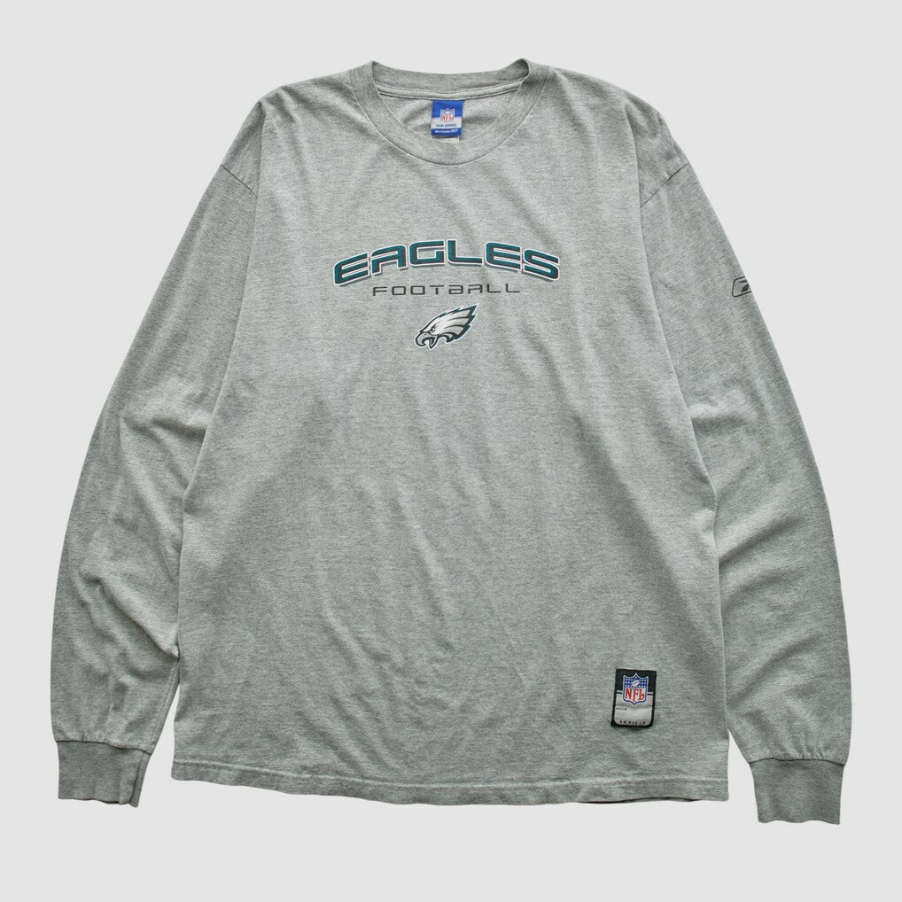 Philadelphia Eagles Reebok 2000s Long Sleeve T-shirt - Heather Gray Vintage cheap