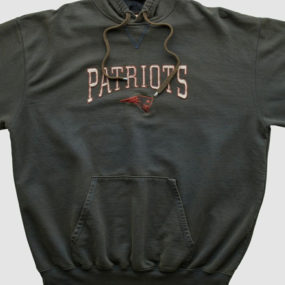 New England Patriots NFL 2000s Hooded Pullover Sweatshirt - Black Vintage cheap