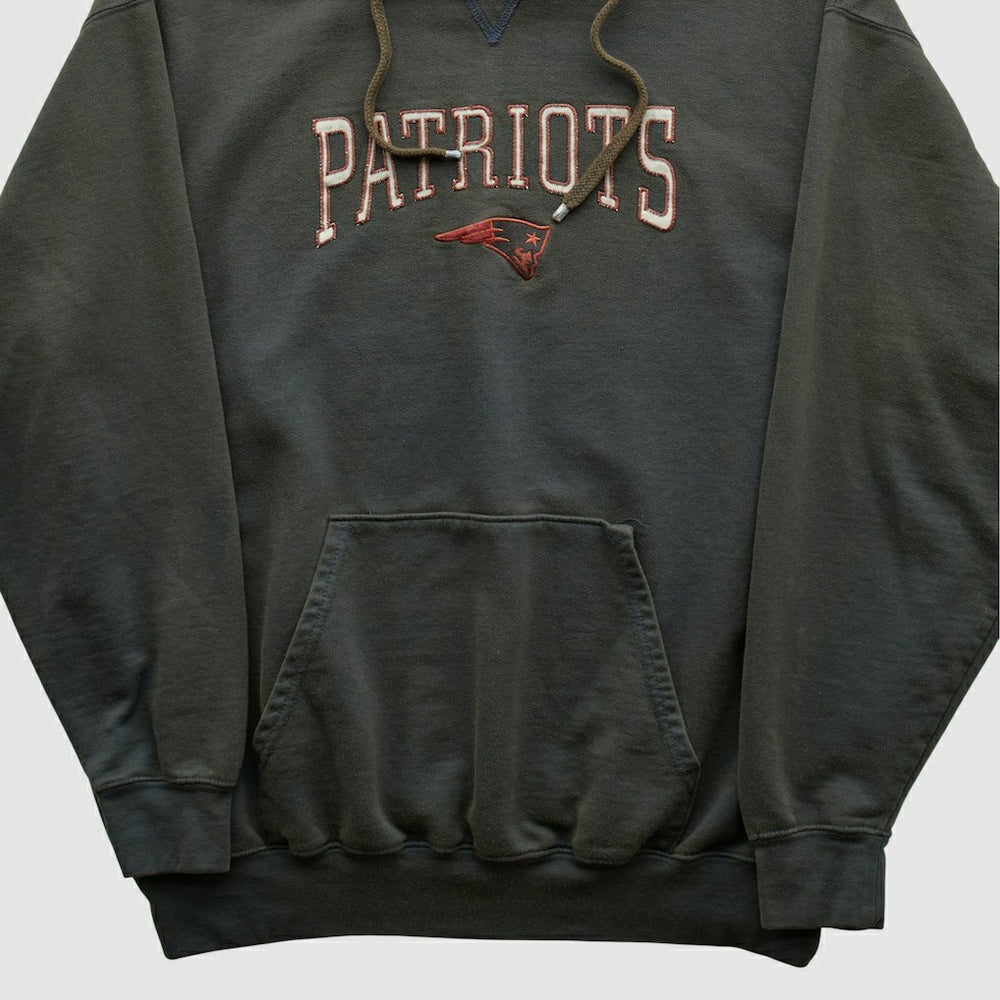 New England Patriots NFL 2000s Hooded Pullover Sweatshirt - Black Vintage cheap
