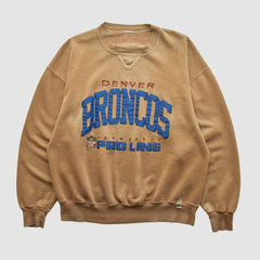 Denver Broncos 90s Pullover Sweatshirt - Tan Vintage discount
