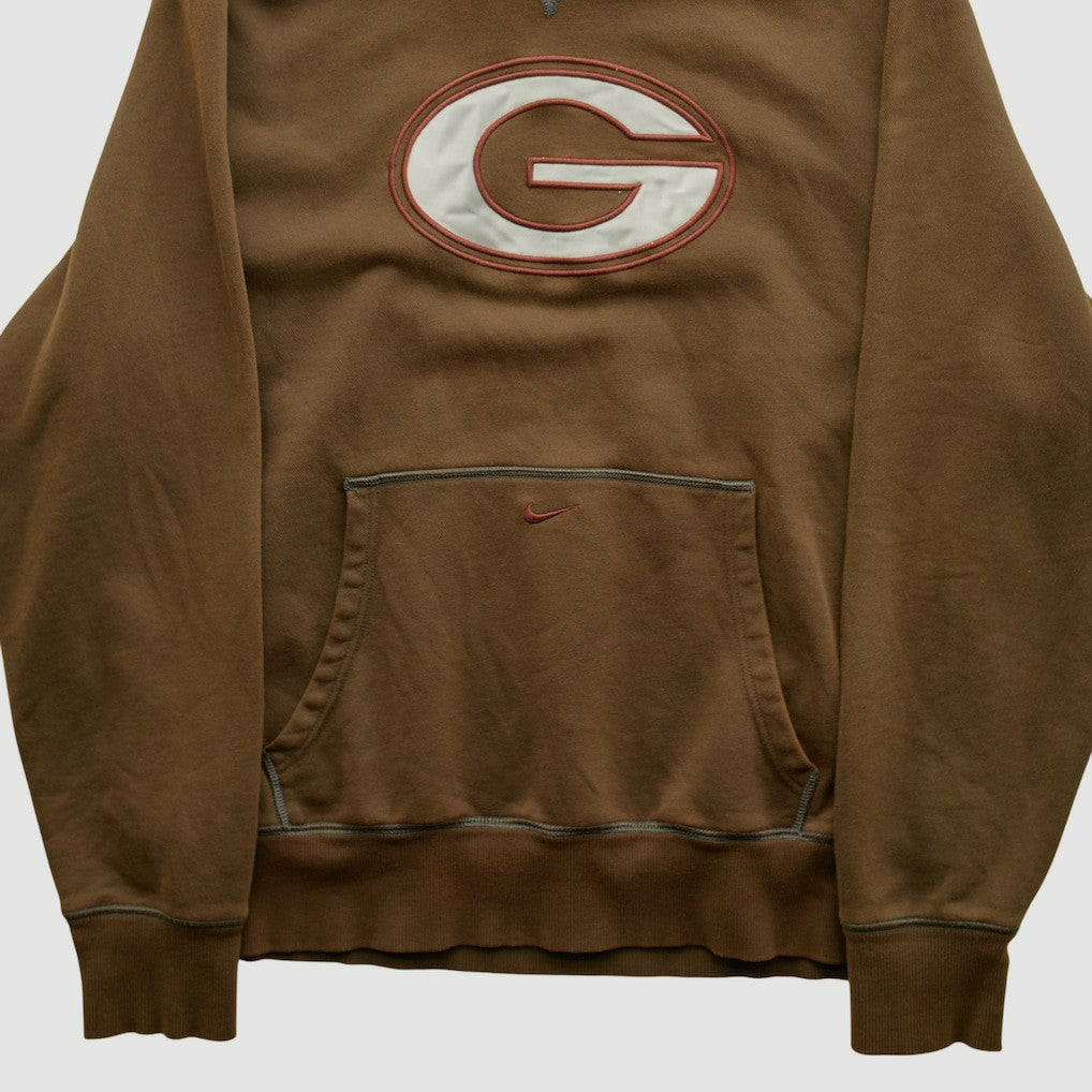 Green Bay Packers 2000s Hooded Pullover Sweatshirt - Brown Vintage for sale