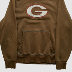 Green Bay Packers 2000s Hooded Pullover Sweatshirt - Brown Vintage for sale