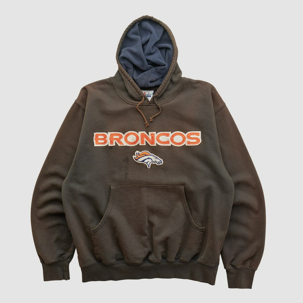 Denver Broncos Majestic 2000s Hooded Pullover Sweatshirt - Brown Vintage cheap