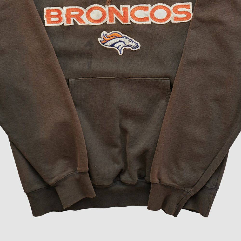 Denver Broncos Majestic 2000s Hooded Pullover Sweatshirt - Brown Vintage cheap