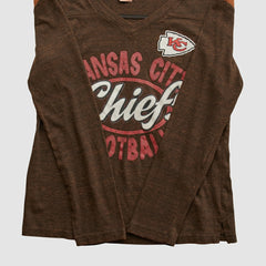 Kansas City Chiefs NFL 2010s Long Sleeve T-shirt - Brown Vintage on sale