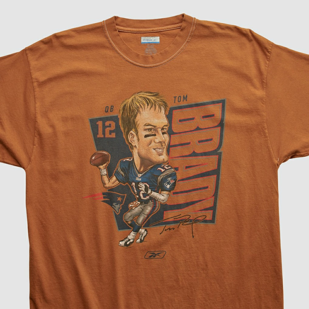 Tom Brady Reebok 2000s T-shirt - Orange Vintage cheap