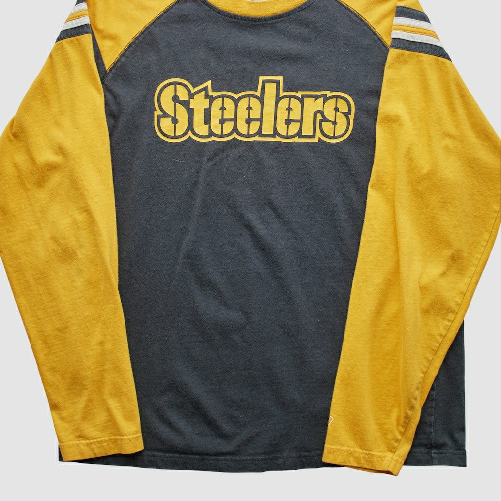 Pittsburgh Steelers Reebok 2000s Long Sleeve T-shirt - Black Vintage discount