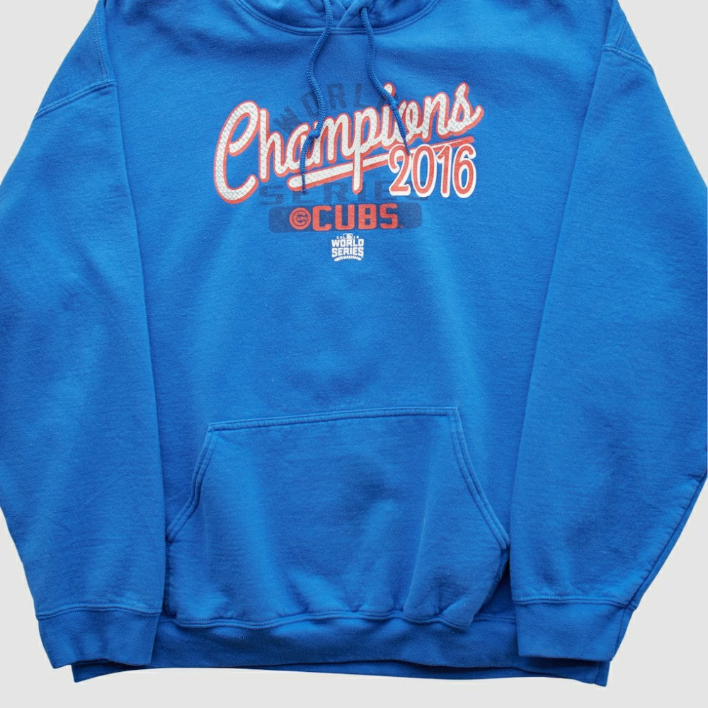 Chicago Cubs MLB Genuine Merchandise 2016 Hooded Pullover Sweatshirt - Blue Vintage