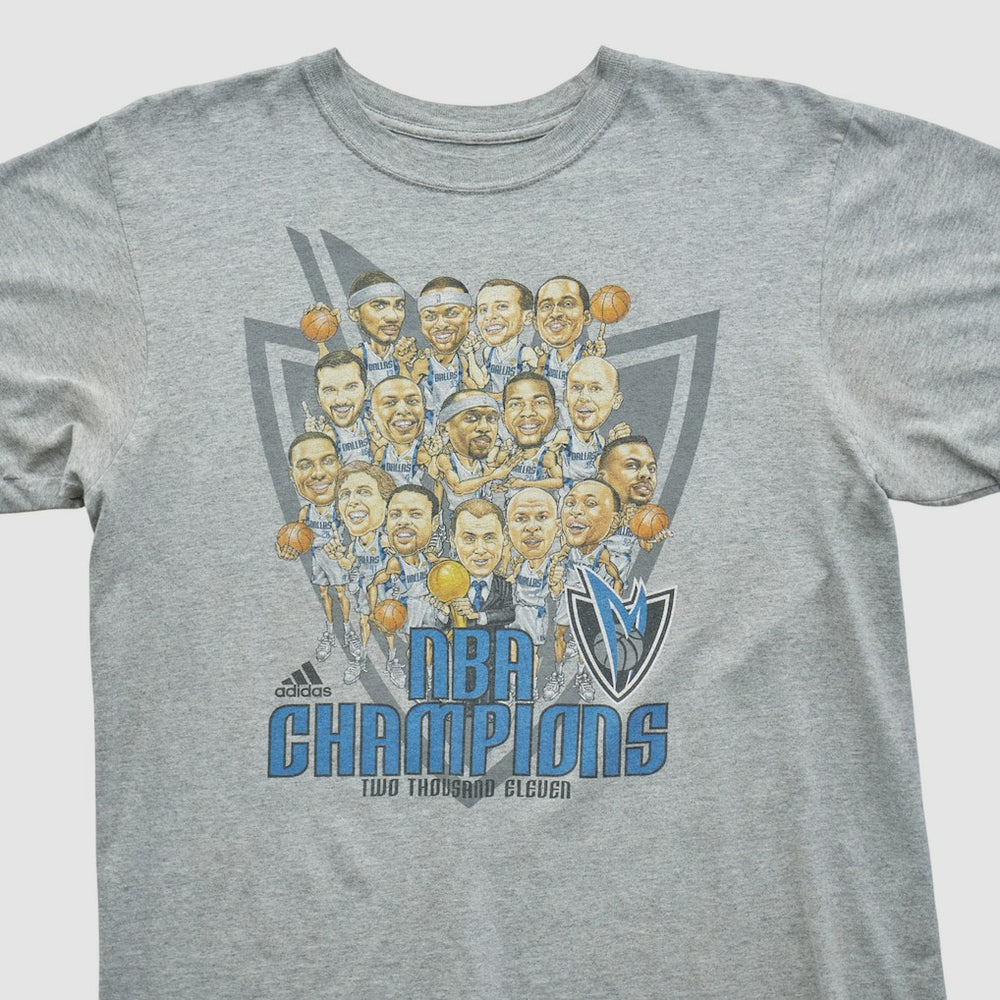 Dallas Mavericks 2011 T-shirt sale - Heather Gray Vintage | Adidas discount