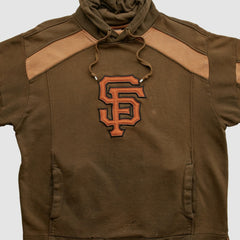 San Francisco Giants Majestic 2000s Hooded Pullover Sweatshirt - Brown Vintage
