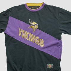 Minnesota Vikings Mirage 90s Long Sleeve T-shirt - Black Vintage on sale