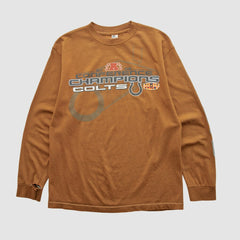 Indianapolis Colts Alstyle 2009 Long Sleeve T-shirt - Clay Vintage for sale