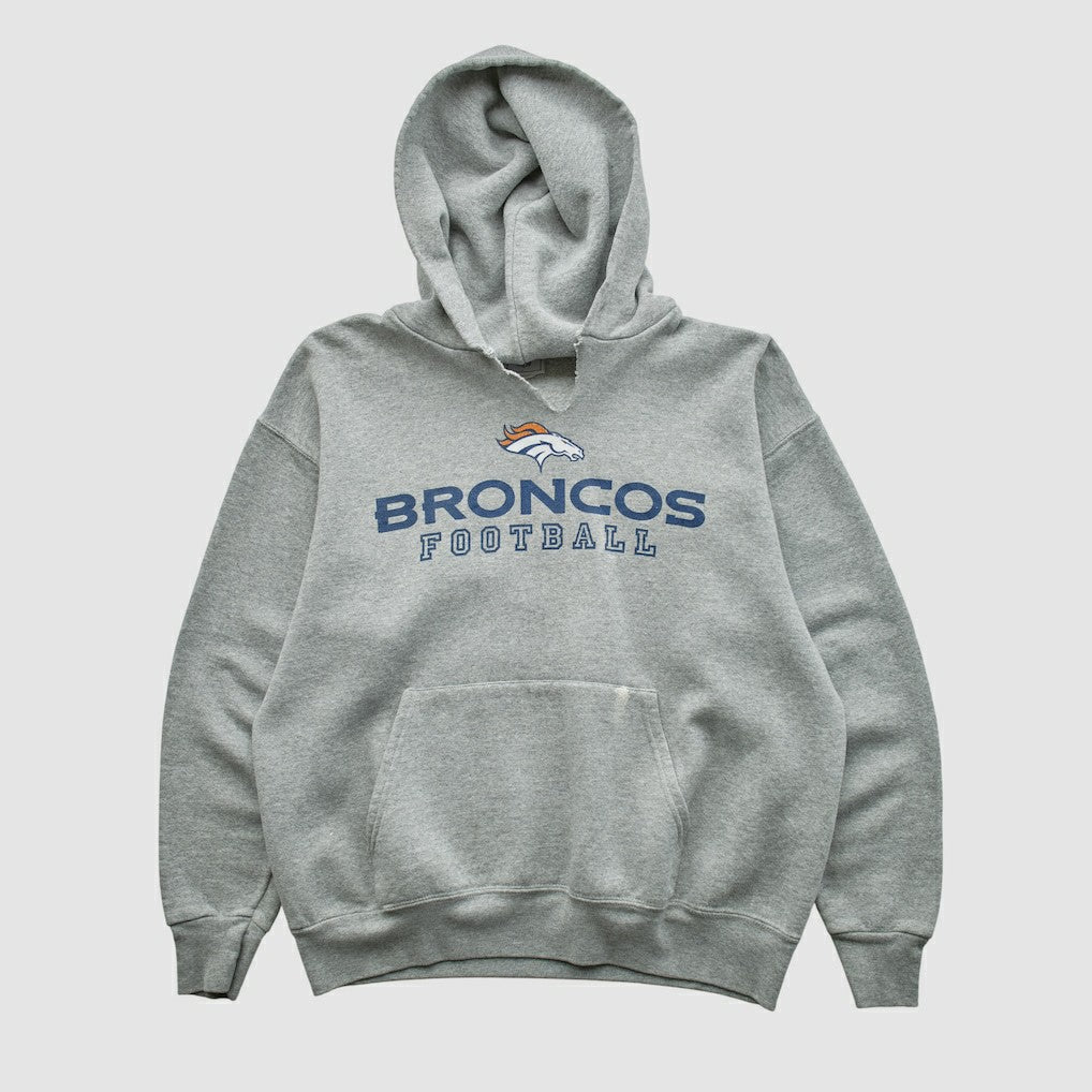 Denver Broncos NFL 2000s Hooded Pullover Sweatshirt - Heather Gray Vintage discount