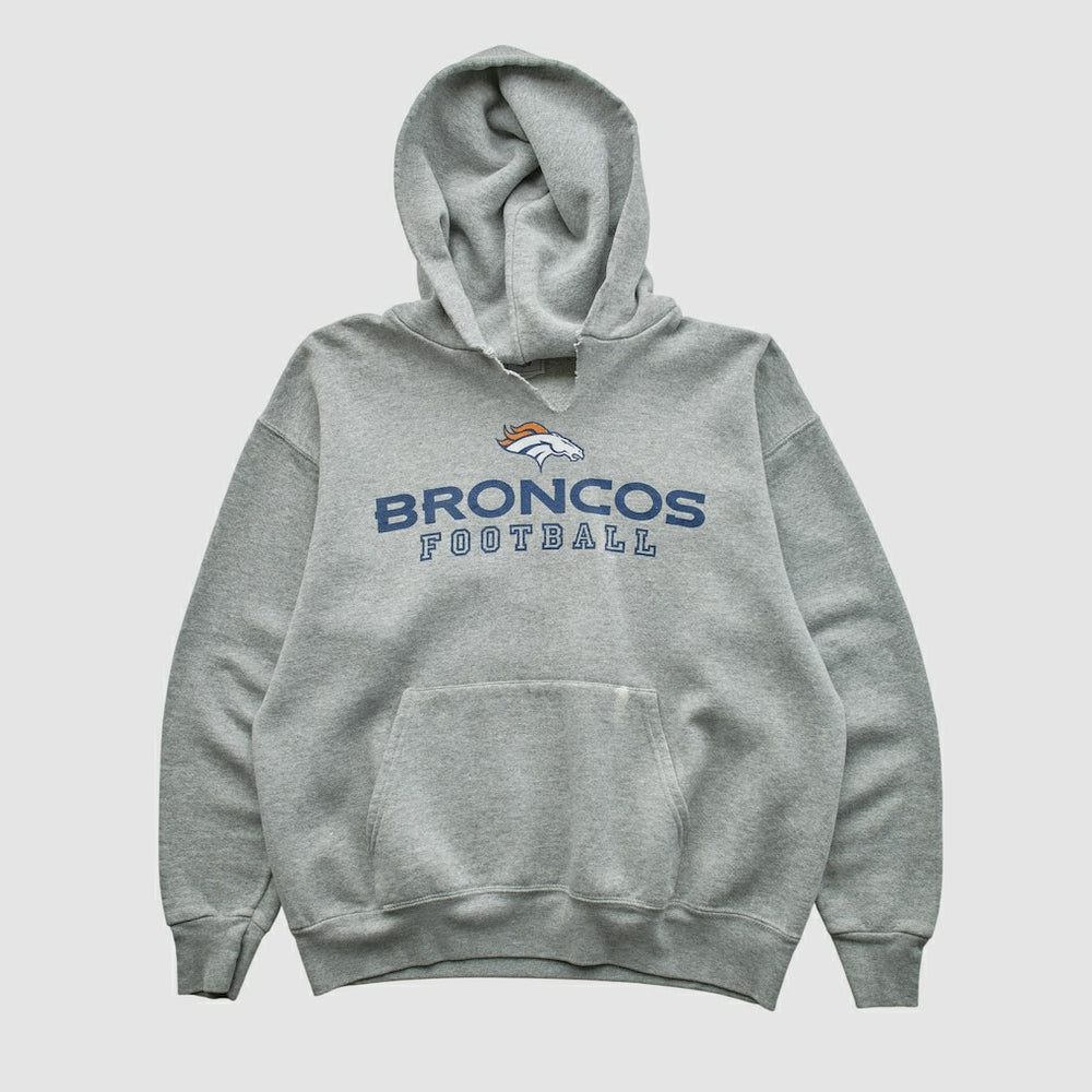 Denver Broncos NFL 2000s Hooded Pullover Sweatshirt - Heather Gray Vintage discount