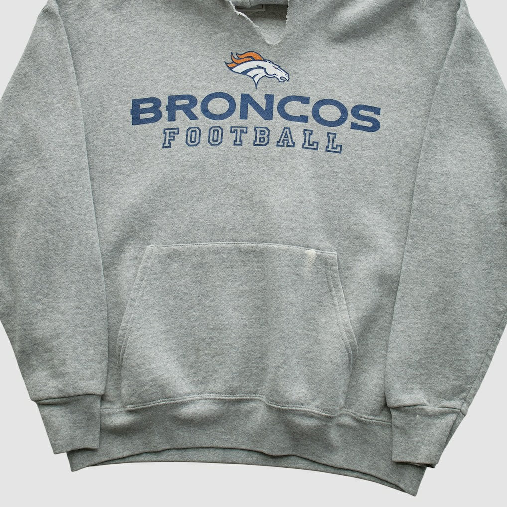 Denver Broncos NFL 2000s Hooded Pullover Sweatshirt - Heather Gray Vintage discount
