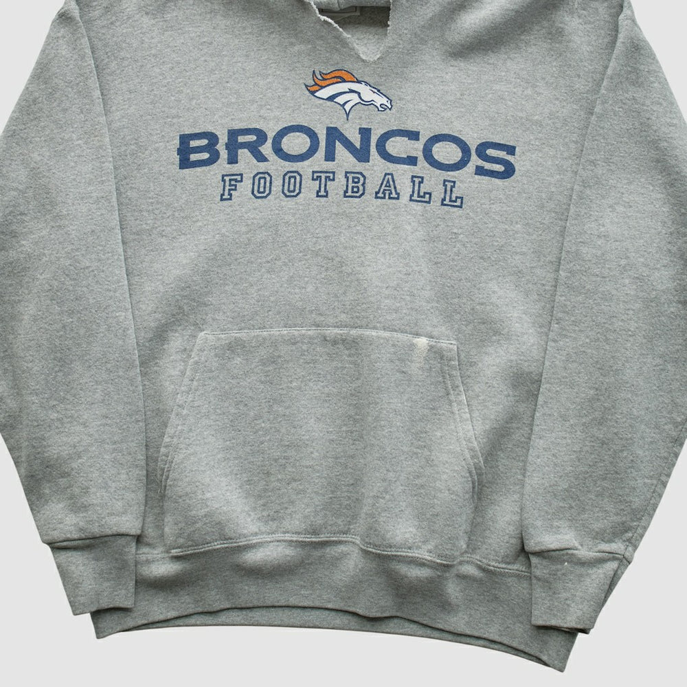 Denver Broncos NFL 2000s Hooded Pullover Sweatshirt - Heather Gray Vintage discount