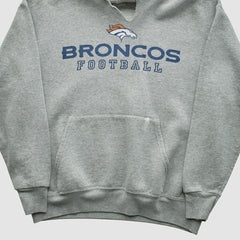 Denver Broncos NFL 2000s Hooded Pullover Sweatshirt - Heather Gray Vintage discount