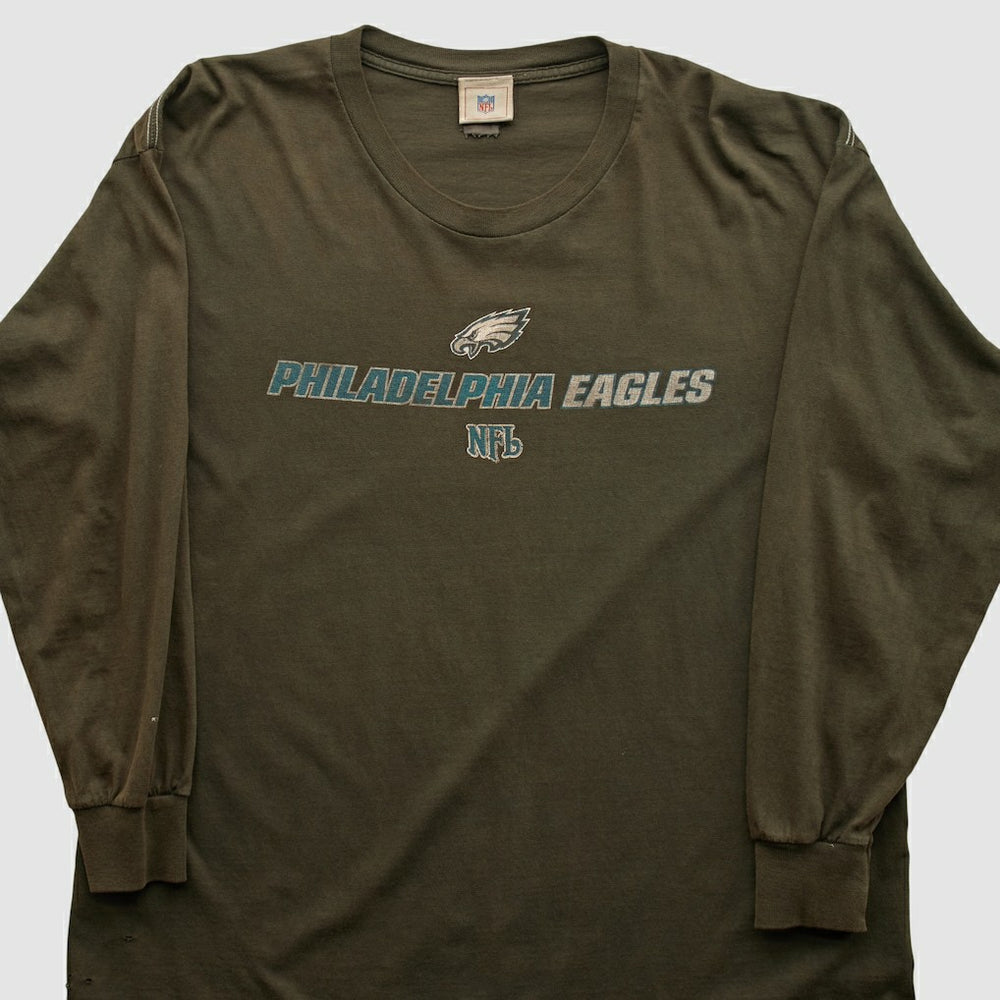 Philadelphia Eagles NFL 2000s Long Sleeve T-shirt - Brown Vintage cheap