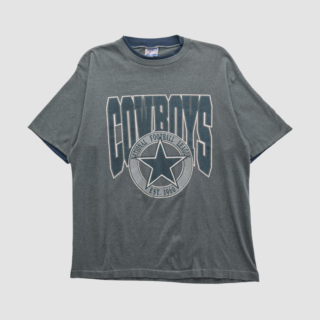 Dallas Cowboys Trench 90s T-shirt - Gray Vintage sale