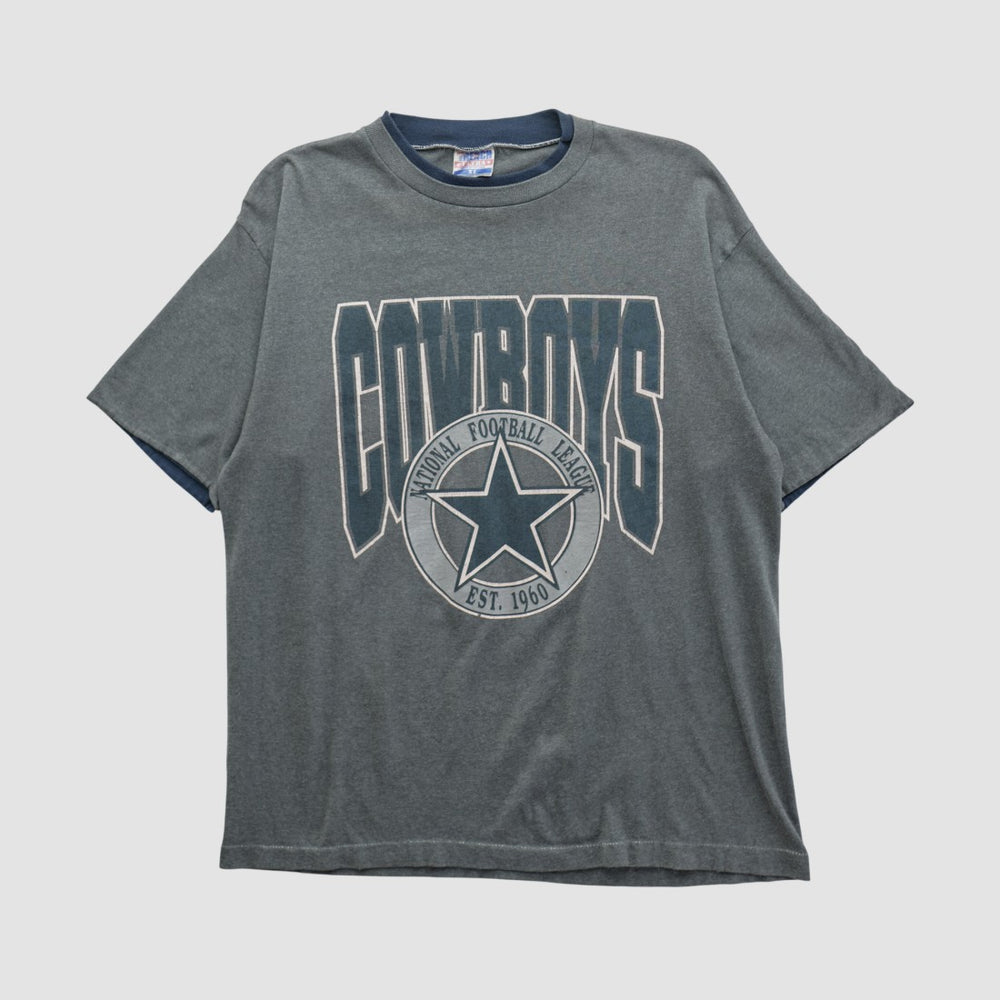 Dallas Cowboys Trench 90s T-shirt - Gray Vintage sale
