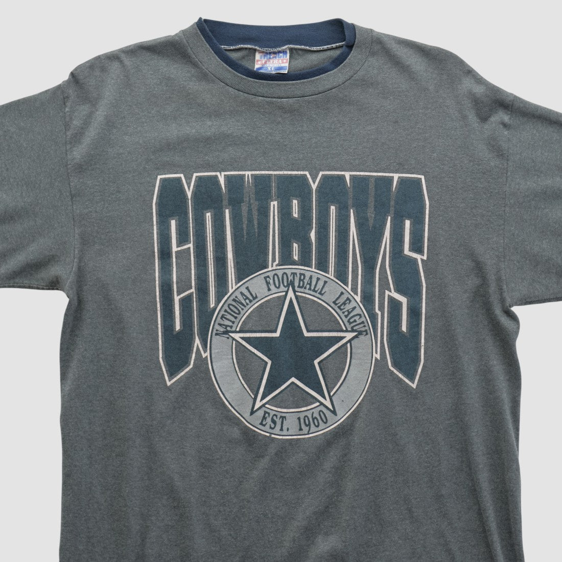 Dallas Cowboys Trench 90s T-shirt - Gray Vintage sale