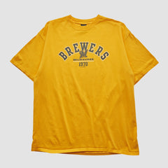 Milwaukee Brewers Gear For Sports 2000s T-shirt - Yellow Vintage