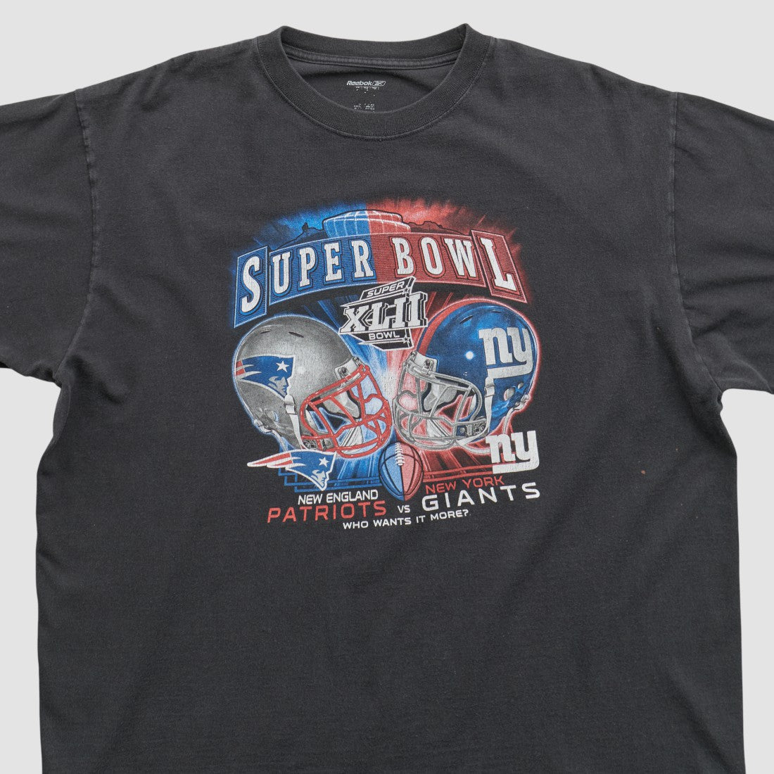 Super Bowl XLII Reebok 2008 T-shirt - Black Vintage discount