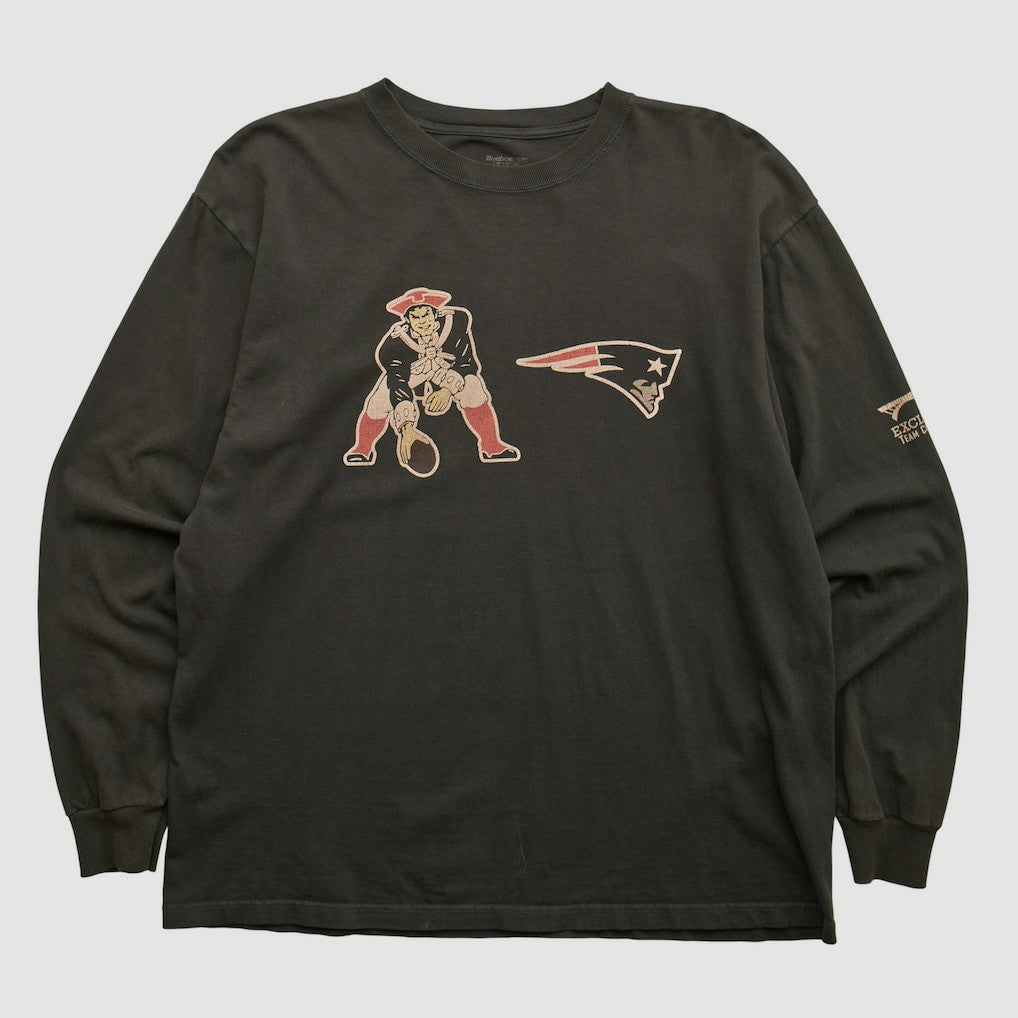 New England Patriots Reebok 2000s Long Sleeve T-shirt - Charcoal Vintage outlet