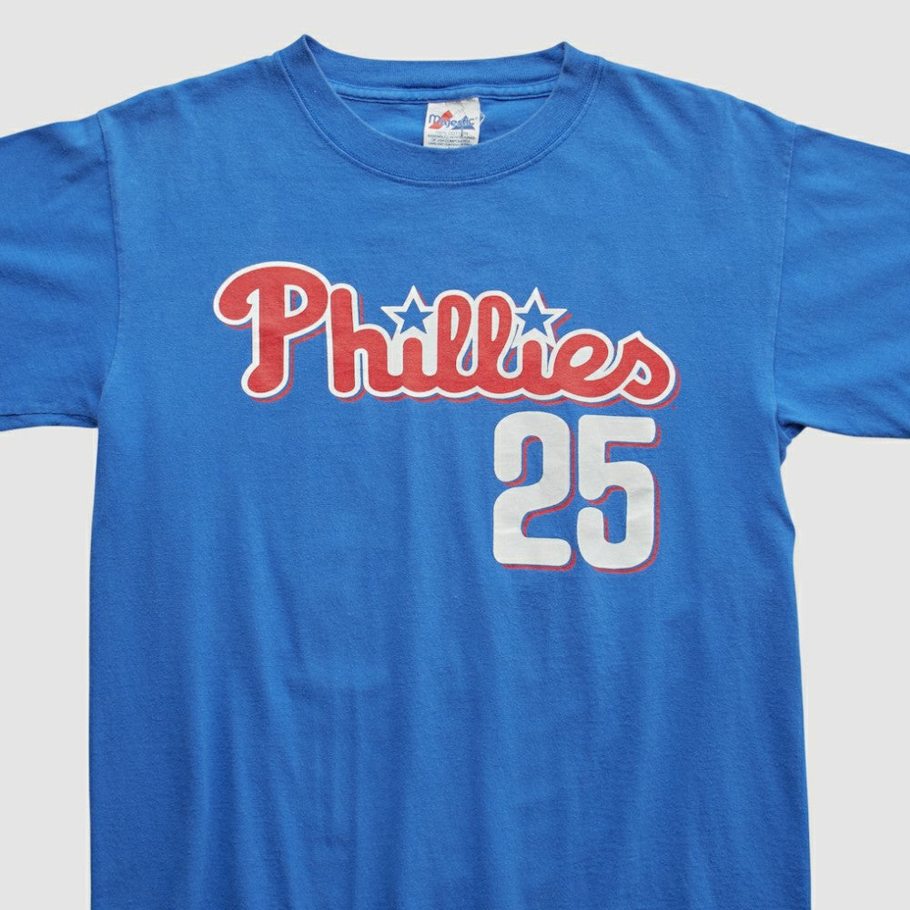 Philadelphia Phillies Majestic 2000s T-shirt - Blue Vintage