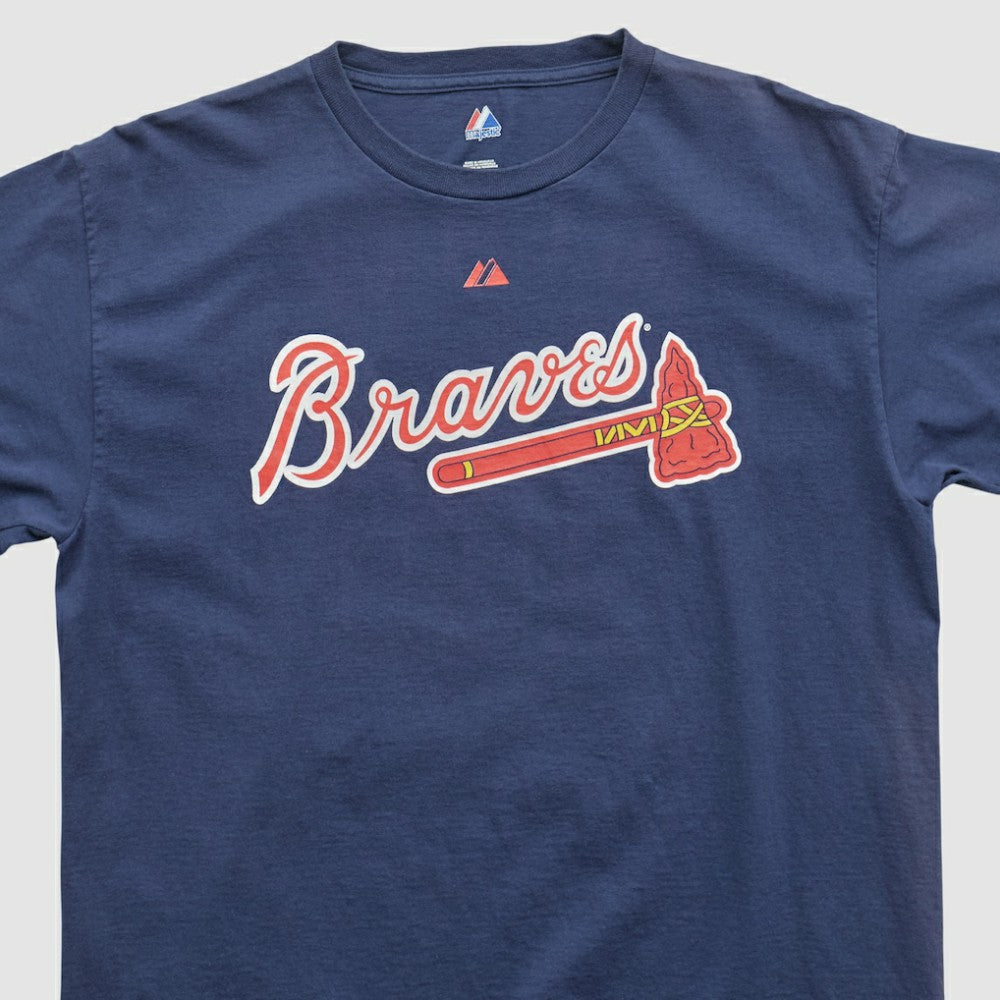 Atlanta Braves Majestic 2000s T-shirt - Navy Vintage