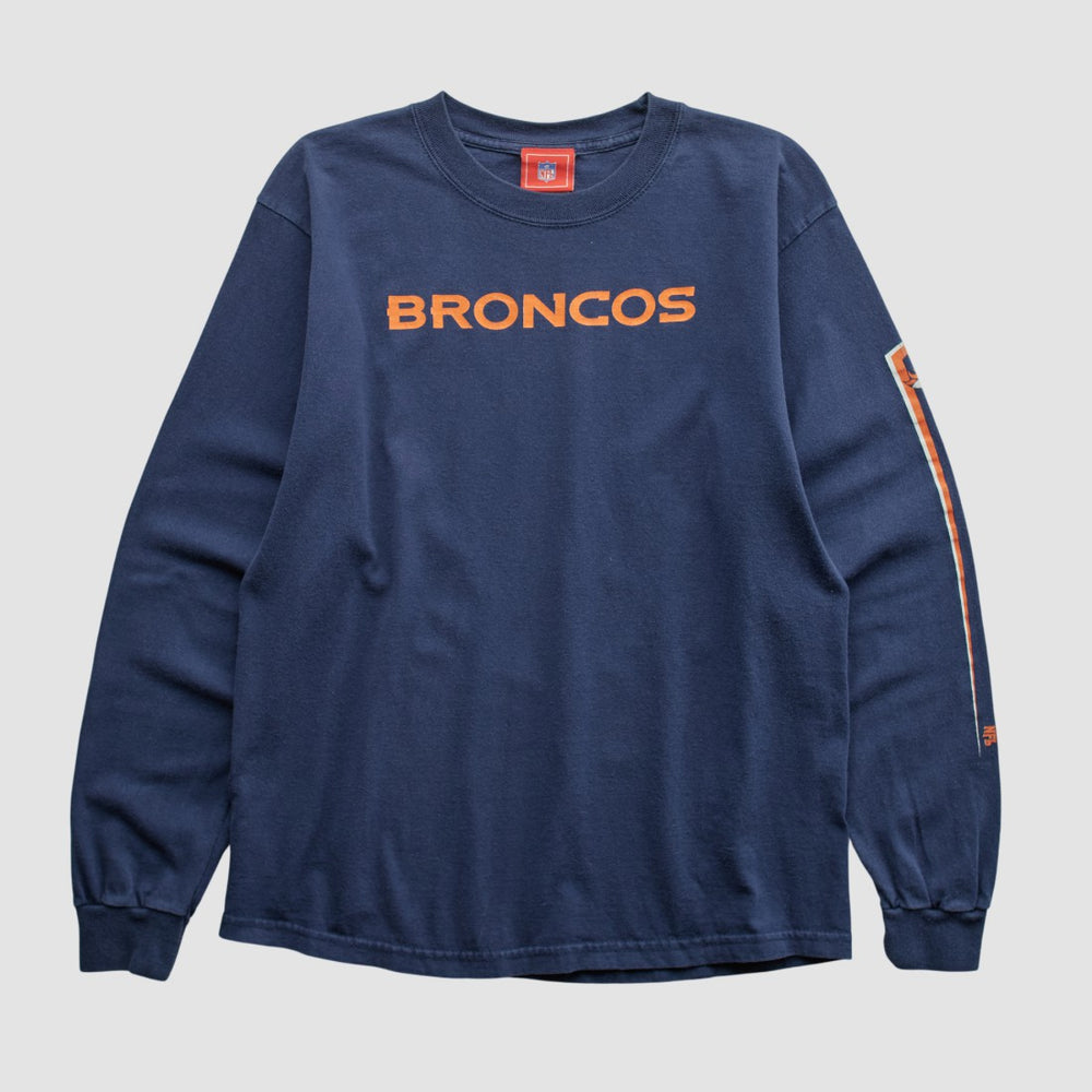 Denver Broncos NFL 2000s Long Sleeve T-shirt - Navy Vintage outlet