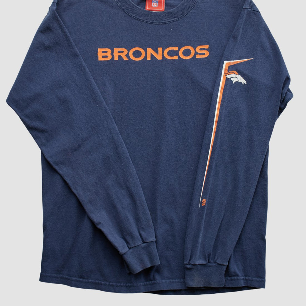 Denver Broncos NFL 2000s Long Sleeve T-shirt - Navy Vintage outlet
