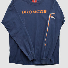 Denver Broncos NFL 2000s Long Sleeve T-shirt - Navy Vintage outlet