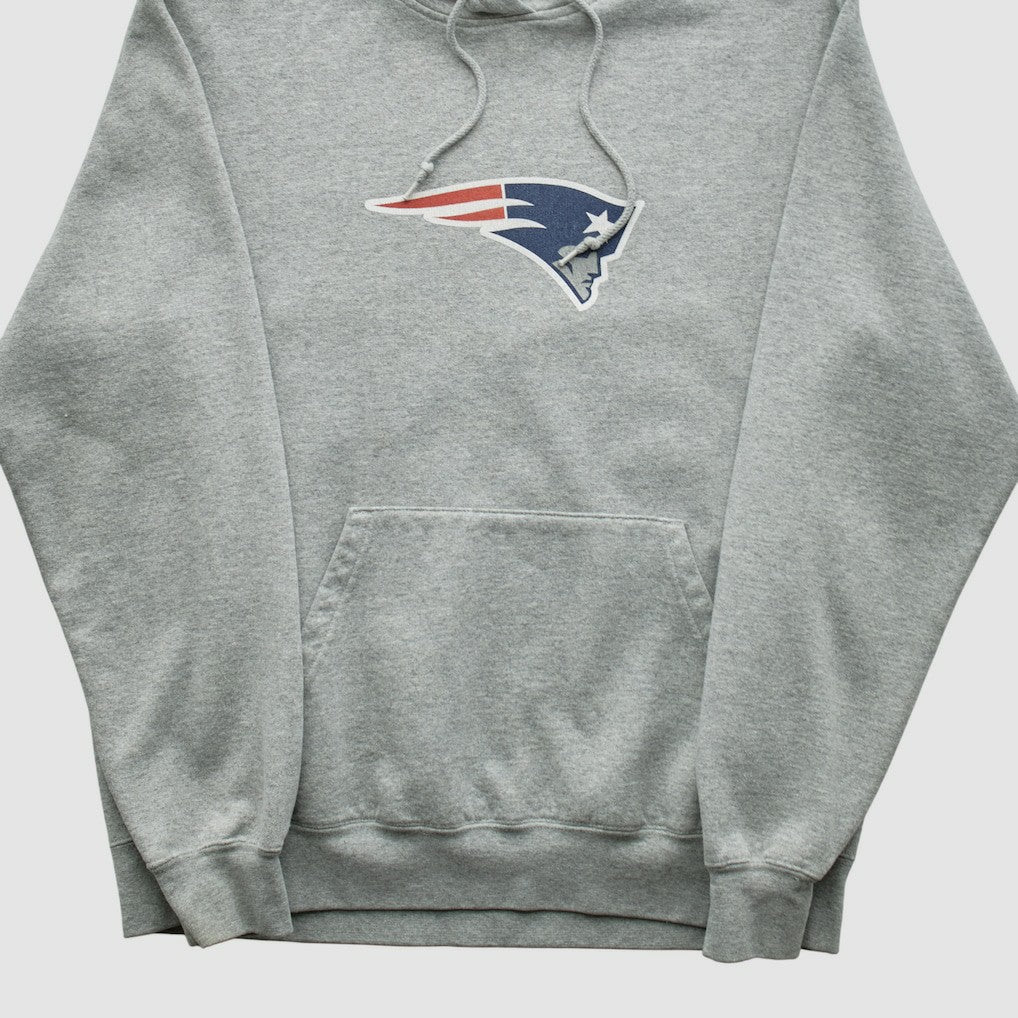 New England Patriots Reebok 2000s Hooded Pullover Sweatshirt - Heather Gray Vintage cheap