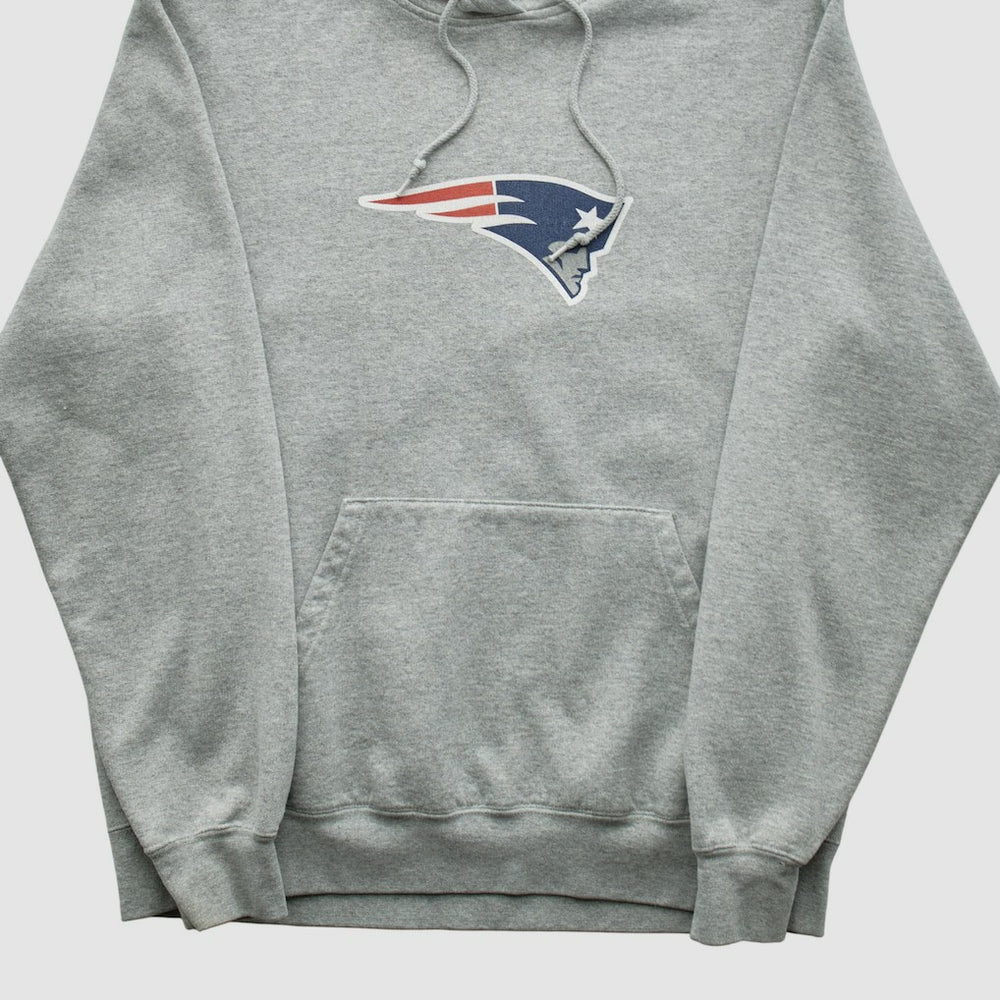 New England Patriots Reebok 2000s Hooded Pullover Sweatshirt - Heather Gray Vintage cheap