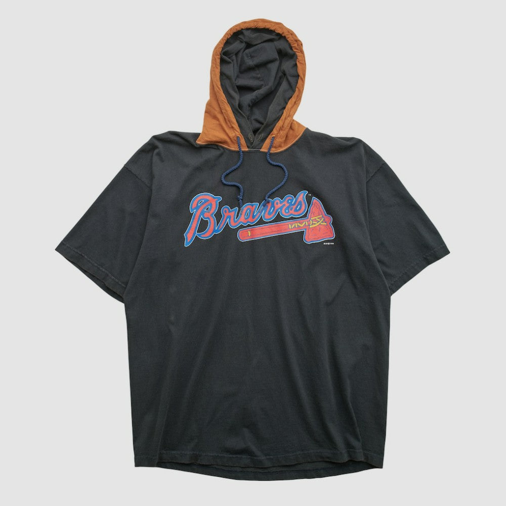 Atlanta Braves Salem Sportswear 1994 Hooded T-shirt - Black Vintage