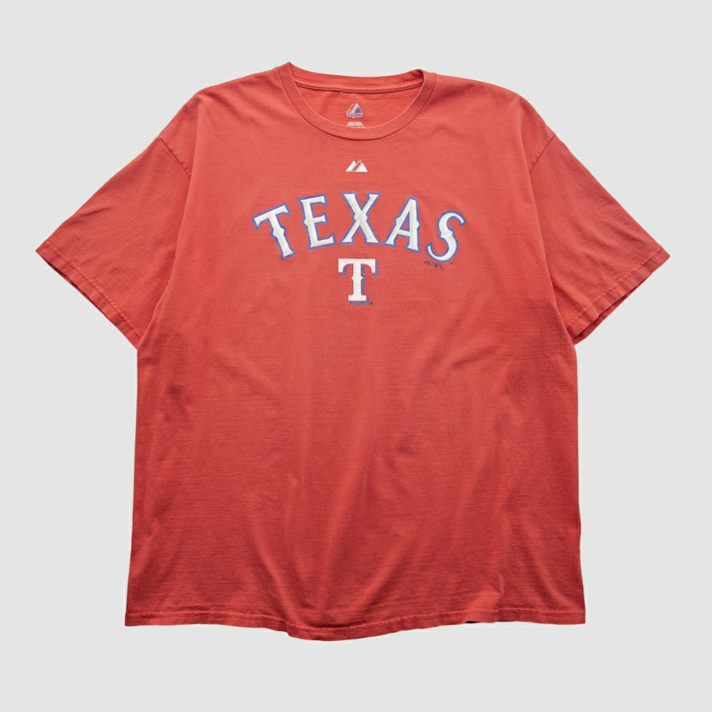 Texas Rangers Majestic 2000s T-shirt - Red Vintage