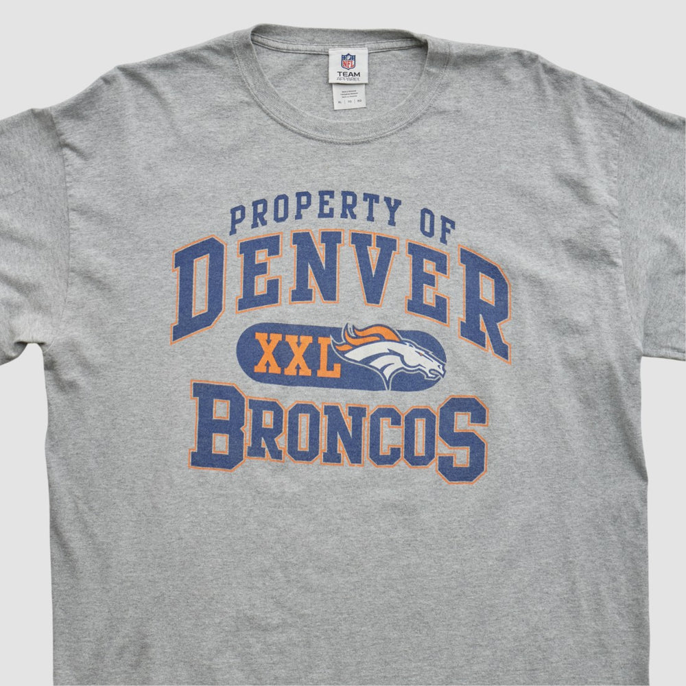 Denver Broncos NFL 2010s Long Sleeve T-shirt - Heather Gray Vintage cheap