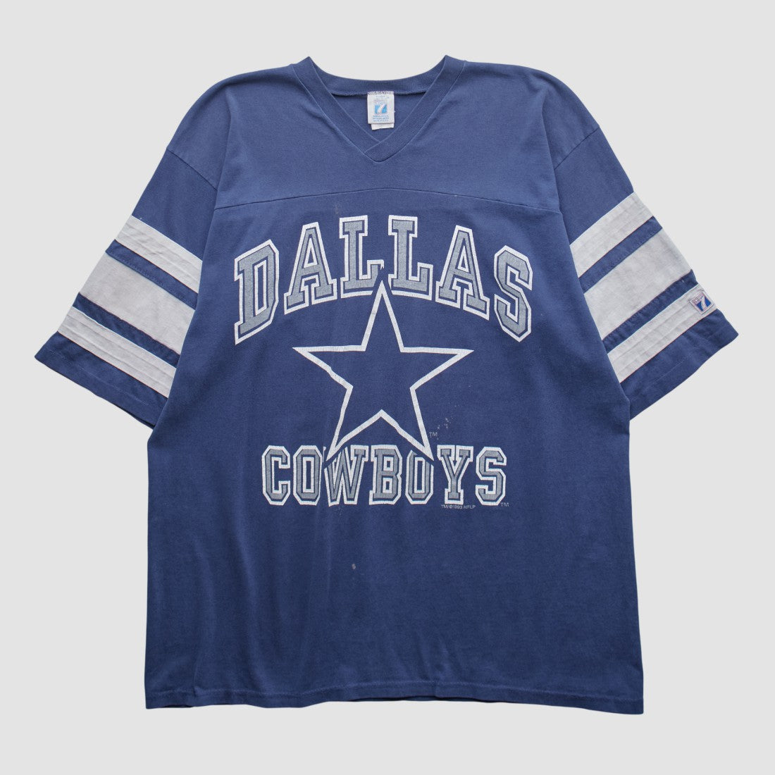 Dallas Cowboys Logo 7 90s T-shirt - Navy Vintage on sale