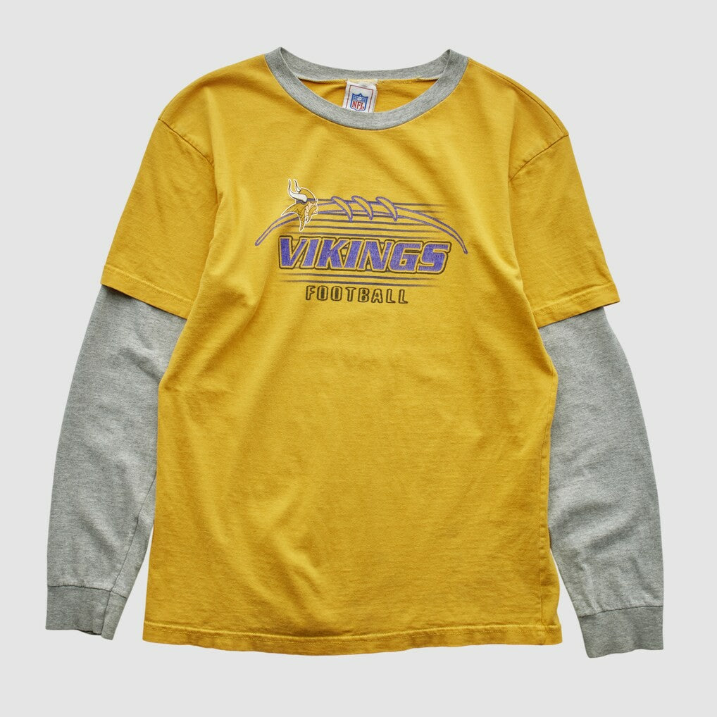 Minnesota Vikings NFL 2000s Long Sleeve T-shirt - Yellow - Yth L Real Vintage online