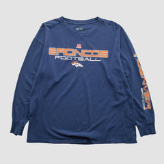 Denver Broncos NFL 2010s Long Sleeve T-shirt - Navy Vintage sale