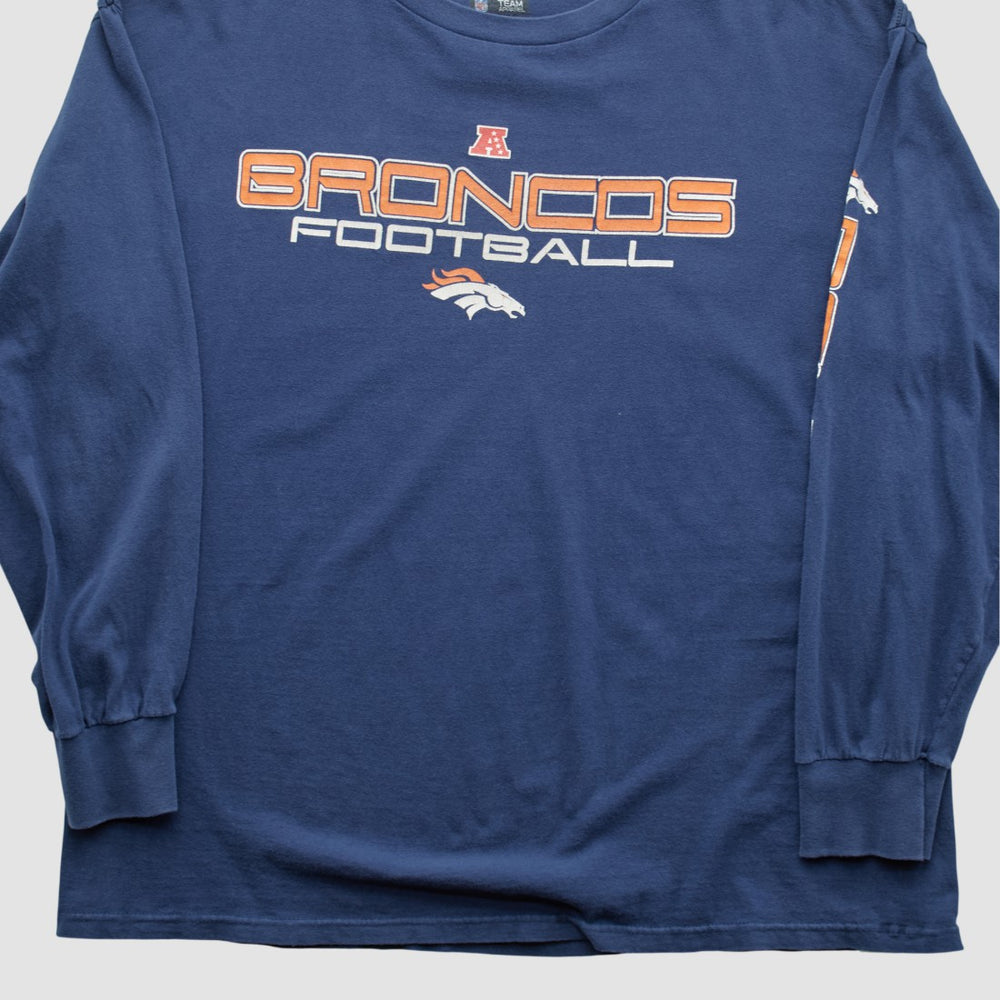 Denver Broncos NFL 2010s Long Sleeve T-shirt - Navy Vintage sale