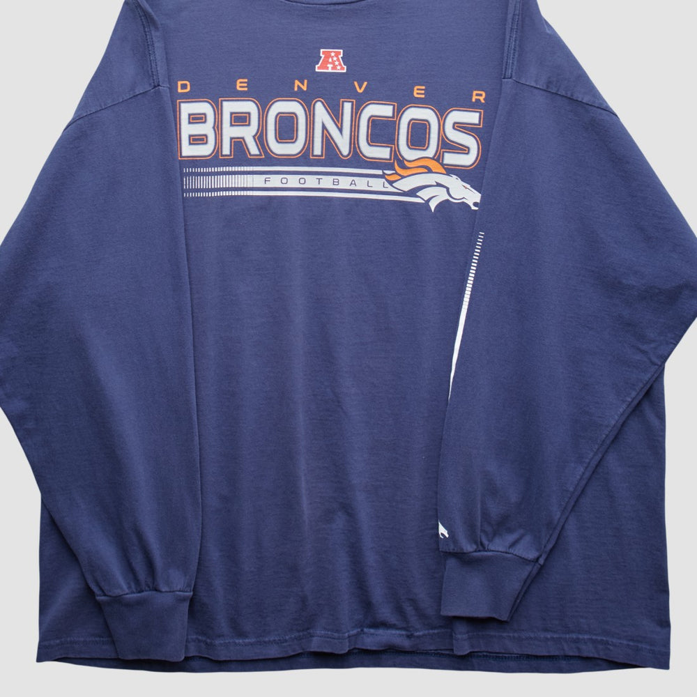 Denver Broncos NFL 2000s Long Sleeve T-shirt - Navy Vintage sale