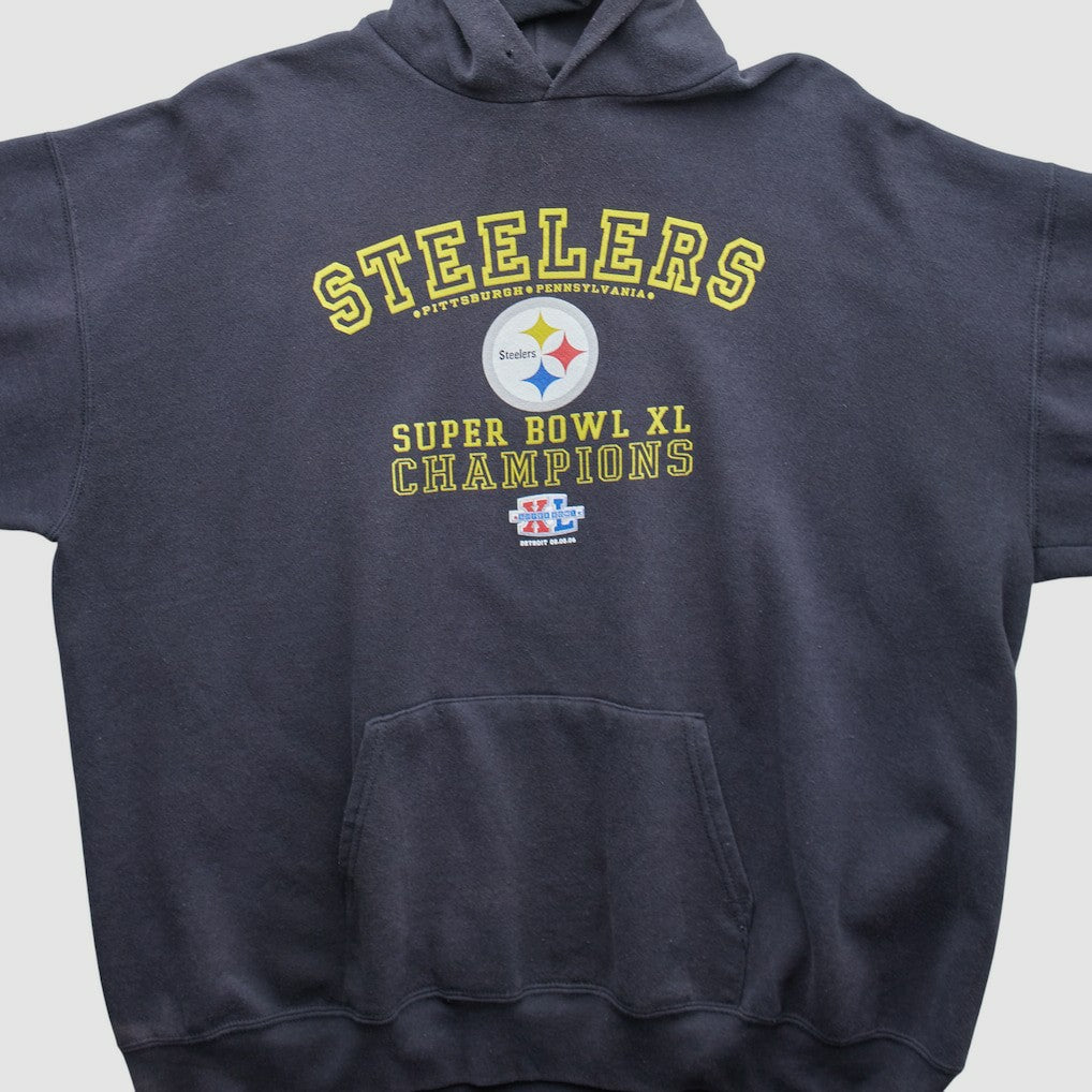 Pittsburgh Steelers 2006 Hooded Pullover Sweatshirt - Black Vintage online