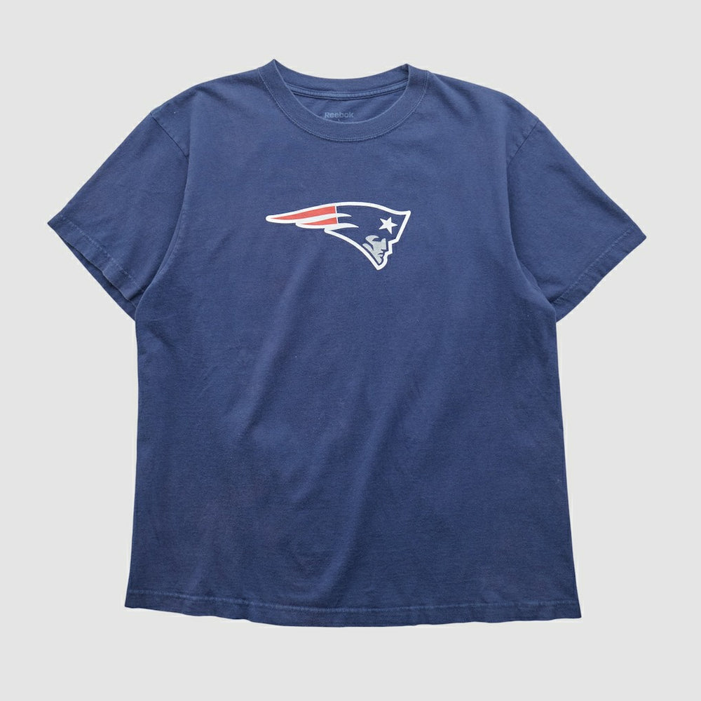 New England Patriots Reebok 2000s T-shirt - Blue Vintage for sale