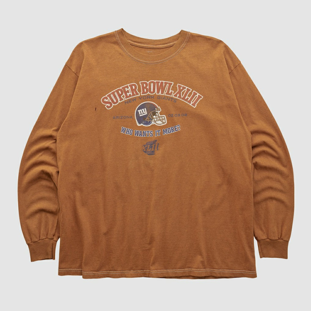 Super Bowl XLII 2008 Long Sleeve T-shirt - Clay Vintage online