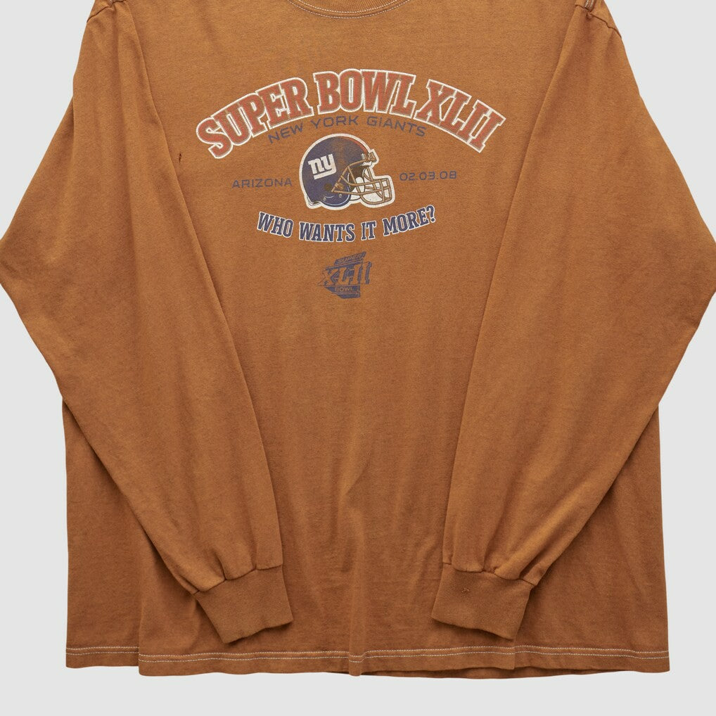 Super Bowl XLII 2008 Long Sleeve T-shirt - Clay Vintage online