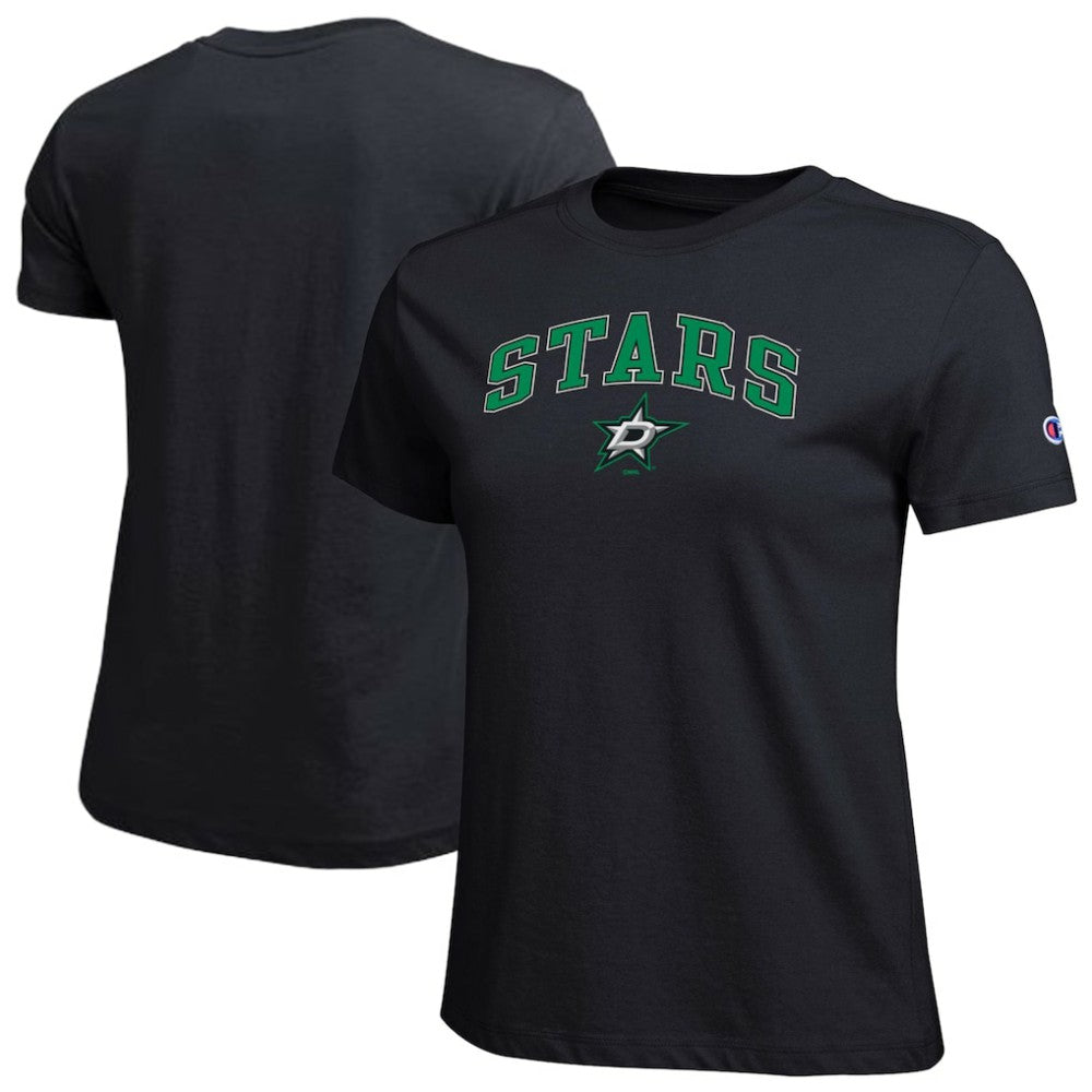 Dallas Stars Champion Women's Arch Mascot Logo T-Shirt Black